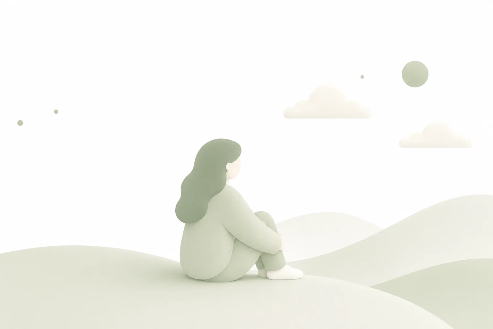 A peaceful natural scene conveying gentle space and acceptance