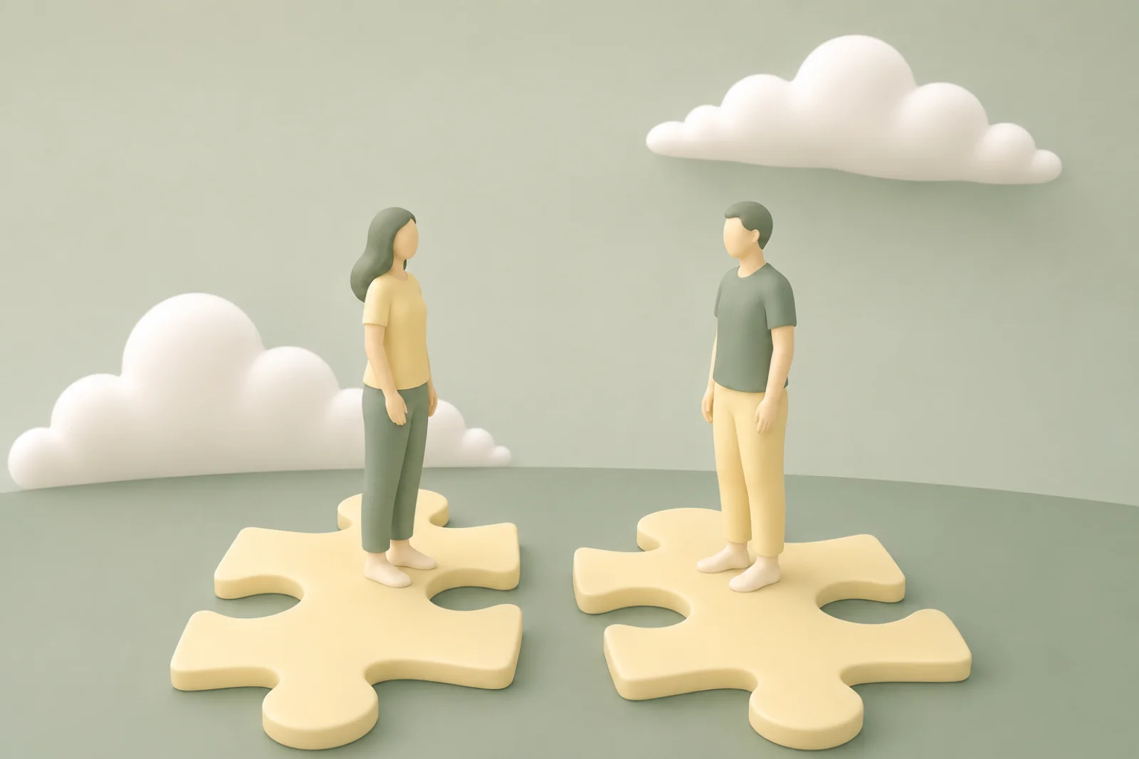 Two people walking side by side symbolizing shared direction