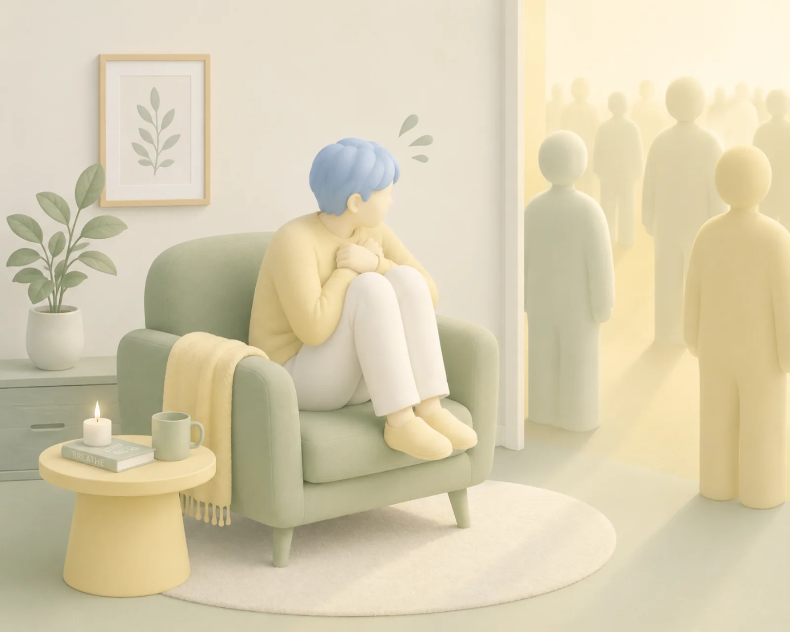 A calm, open space symbolising safety and breathing room